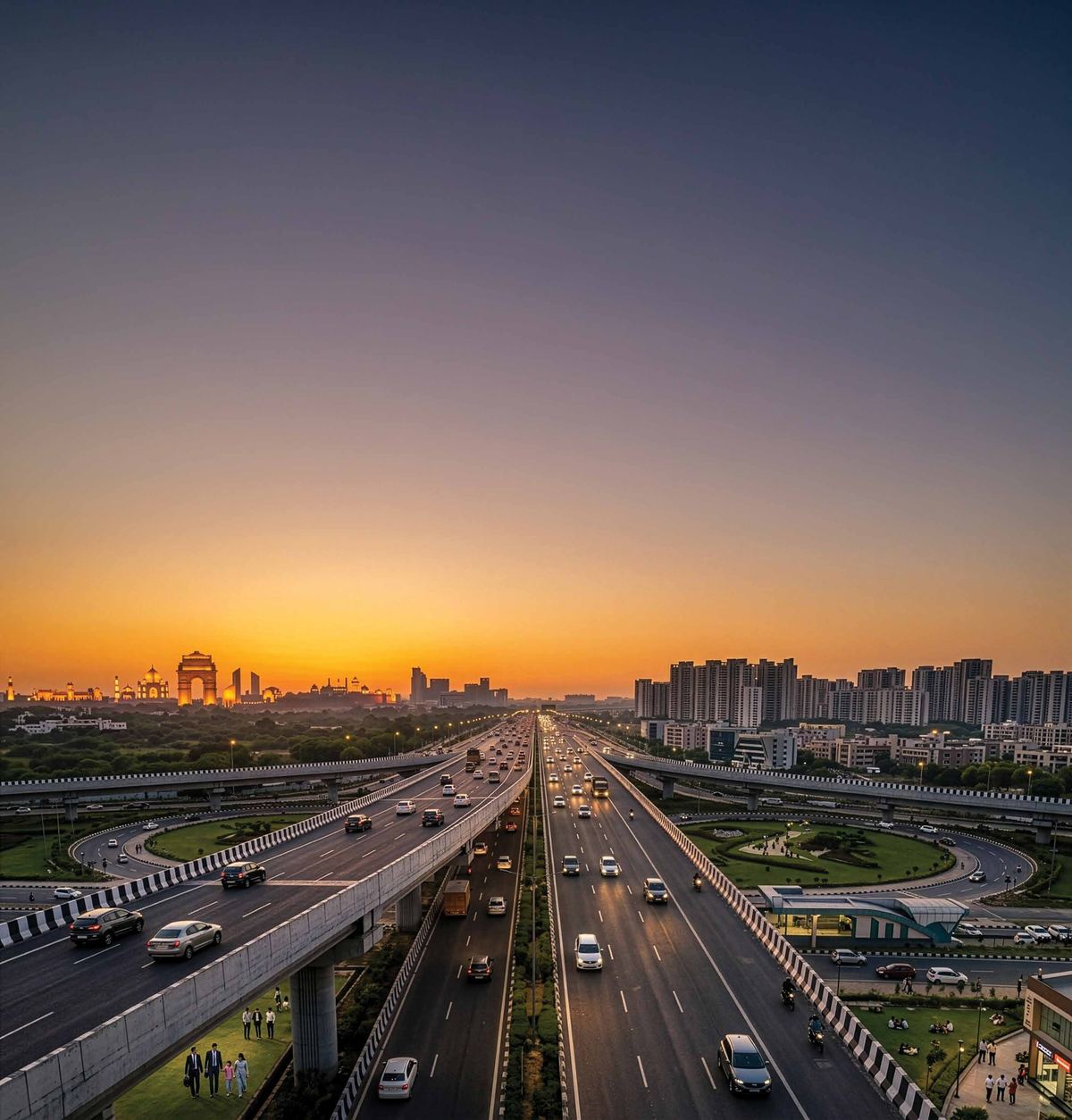 NCR skyline and expressway at dusk