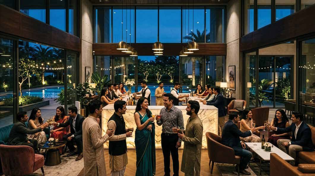 Residents gathering for an evening together